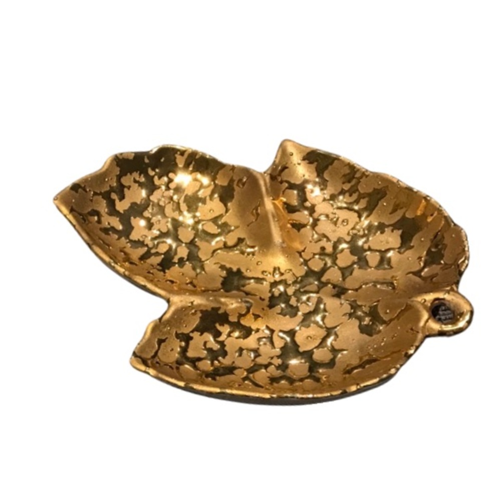 Vintage Weeping Gold Leaf Tray
